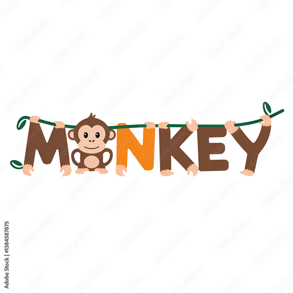 Fototapeta premium Monkey letters