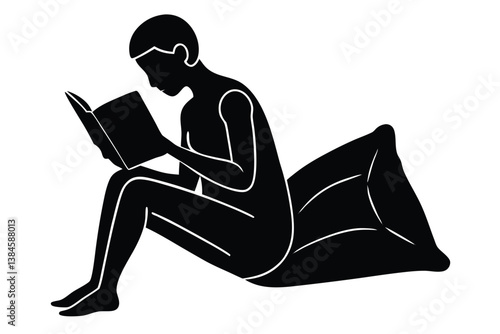 Cozy Book Reading Scene with Pillow Support

