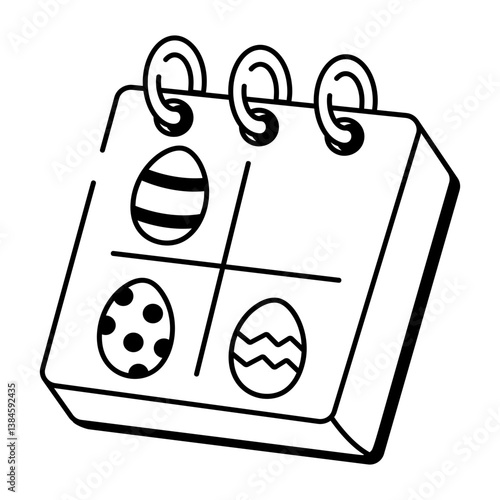 Hand drawn icon showing an ester day on a calendar 
