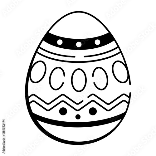 A doodle style icon of a painted egg 