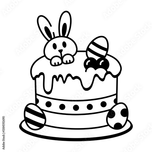 Easter drum icon in hand drawn style 

