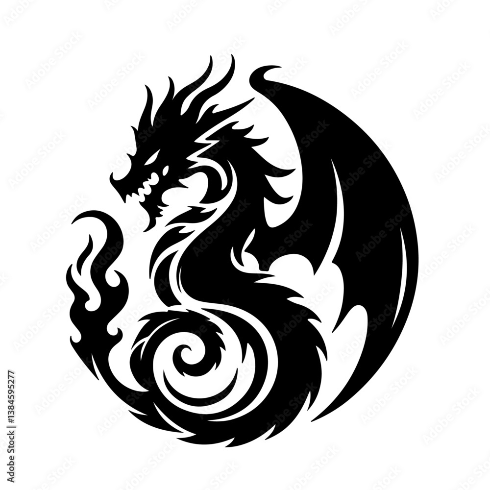 dragon silhouette , dragon vector dragon silhouette , dragon vector