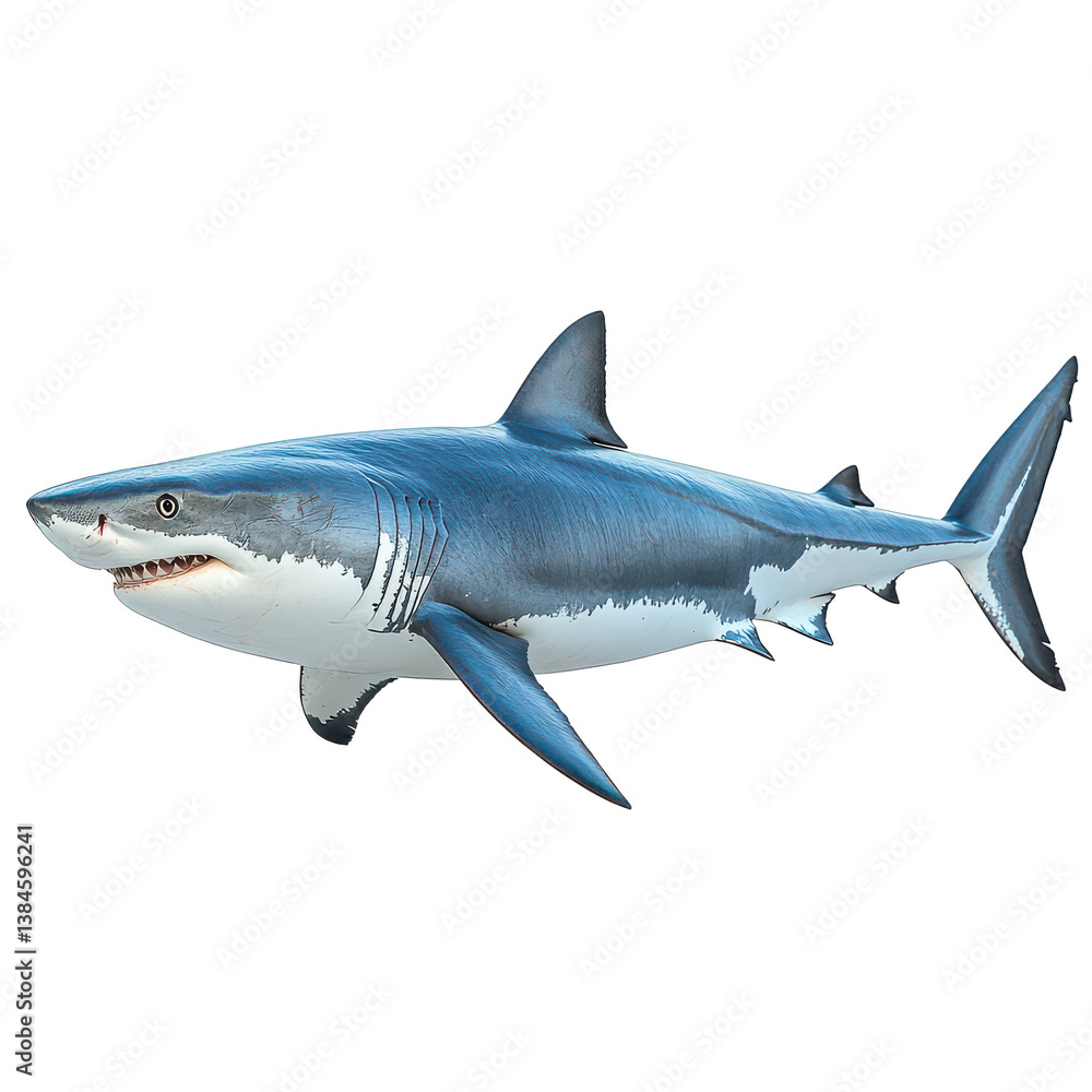Naklejka premium Porbeagle Shark PNG large shark PNG dangerous shark PNG ocean predator PNG marine life PNG fish PNG isolated transparent background image