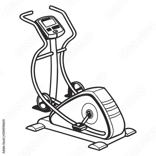 Stair Stepper Machine Vector on White Background. Perfect for: Cardio Fitness Events, Lower Body Strength Promotions, Gym Ads