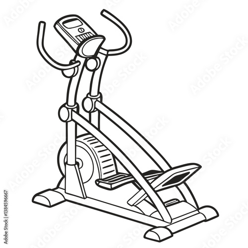 Stair Stepper Machine Vector on White Background. Perfect for: Cardio Fitness Events, Lower Body Strength Promotions, Gym Ads