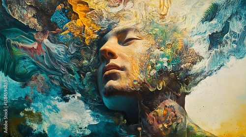Abstract Surreal Painting: A Journey into the Mind