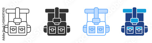 Bagpack Icon Set Multiple Style Collection