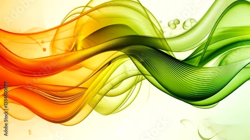 Abstract waves in vibrant colors flowing smoothly across a light background