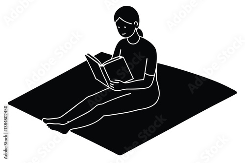 Comfortable Reading on Carpet Illustration

