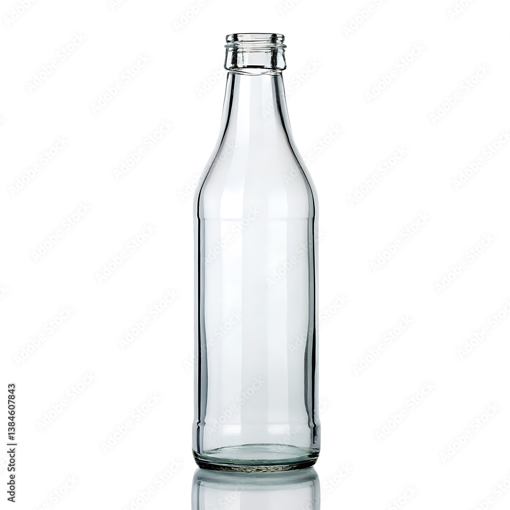 Sleek Glass Bottle Clear, Empty, and Ready for Your Product Sleek Glass Bottle Clear, Empty, and Ready for Your Product
