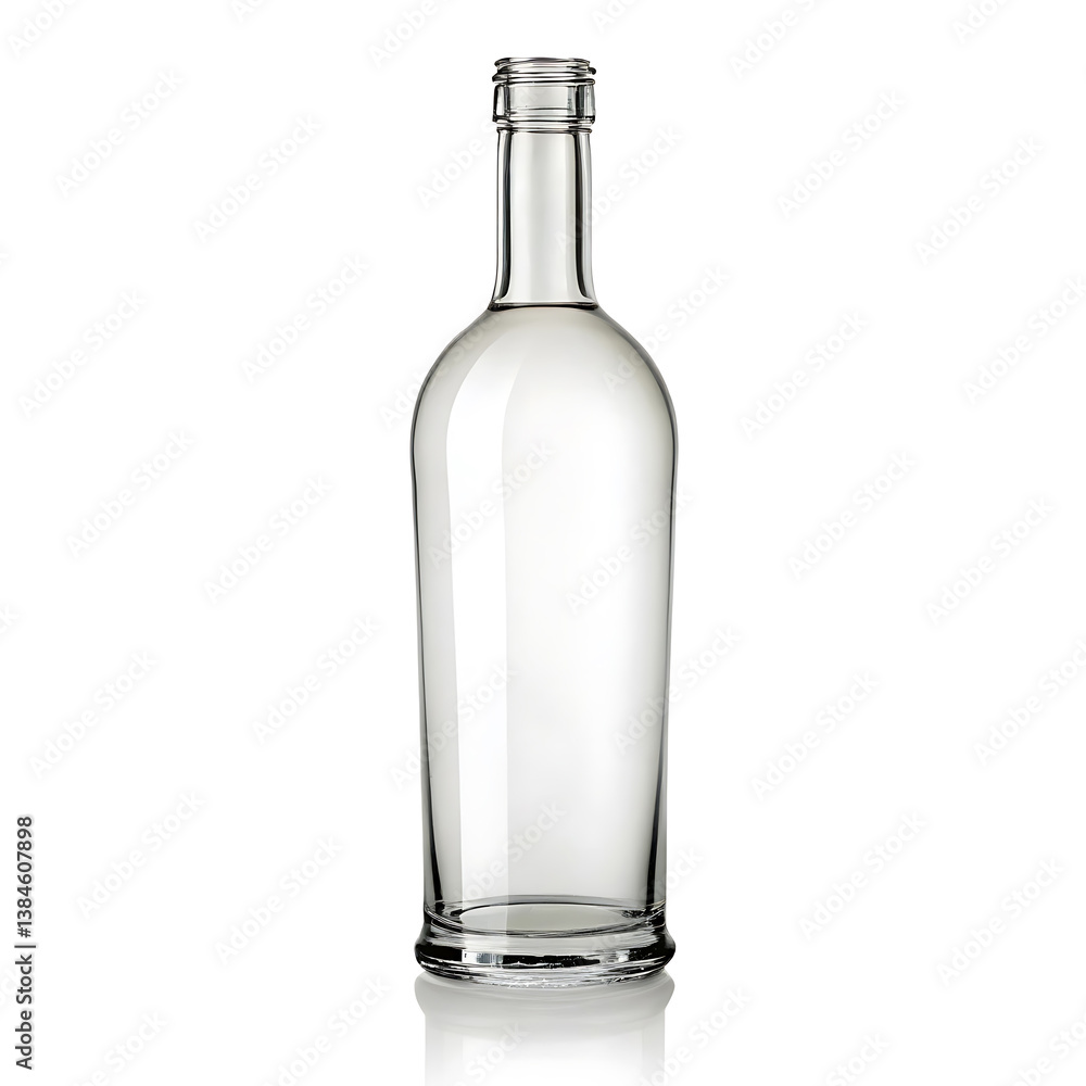 Sleek Glass Bottle Empty, Clear, and Ready for Your Product Sleek Glass Bottle Empty, Clear, and Ready for Your Product