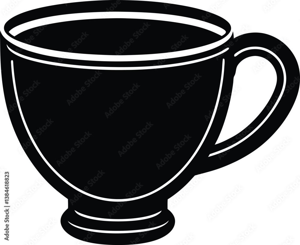 Cup Silhouette Black Vector Cup Silhouette Black Vector