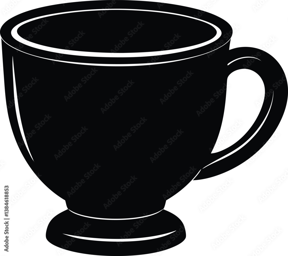 Cup Silhouette Black Vector Cup Silhouette Black Vector