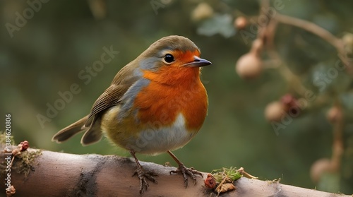 Obraz na płótnie Robin redbreast Erithacus rubecula bird a British European garden.generative.ai w salonie
