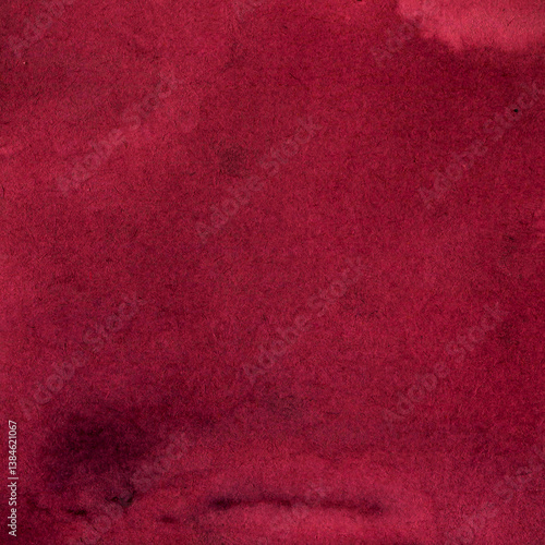 Watercolor burgundy red background - shiraz wine colored stain on natural paper texture for winery banner, vineyard poster, bar or shop flyer, wine label design