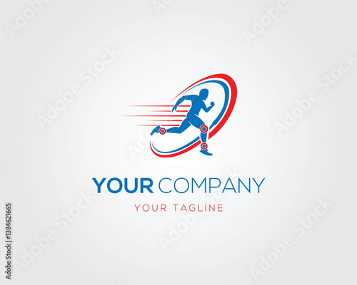 Running man logo design icon vector template