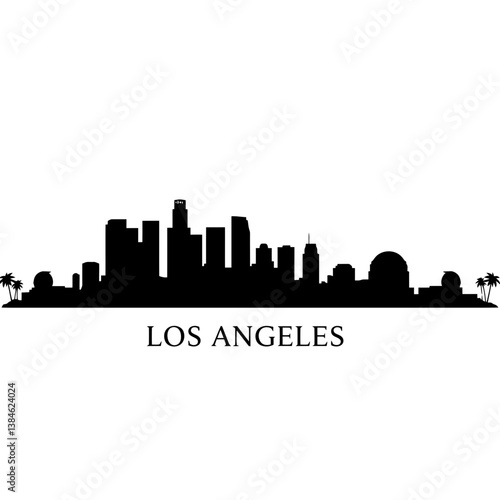 Los Angeles Skyline Silhouette Vector