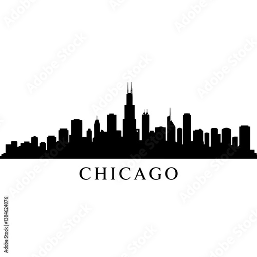 Chicago Cityscape Silhouette Vector