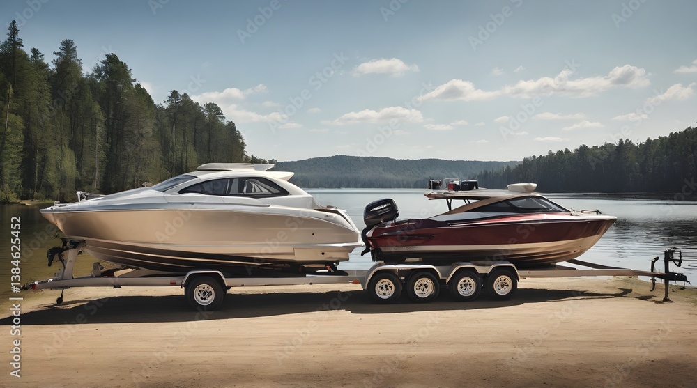Two Boats on Trailers.generative.ai