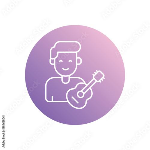 Musician icon isolated on a white background. Vector illustration.