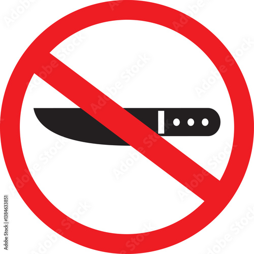 No knife.weapon prohibited icon. vector design