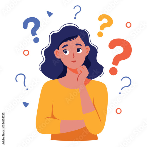 girl thinking vector illustration