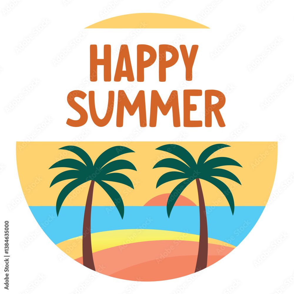 Fototapeta premium Summer vibes vector illustration.