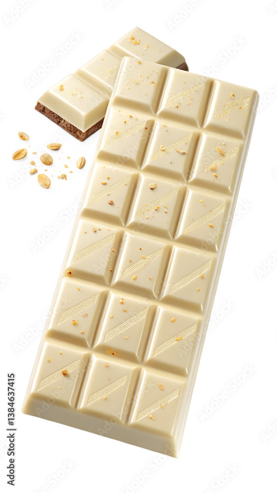 White and Milk Chocolate Bars with Almonds – Isolated on White Background White and Milk Chocolate Bars with Almonds – Isolated on White Background