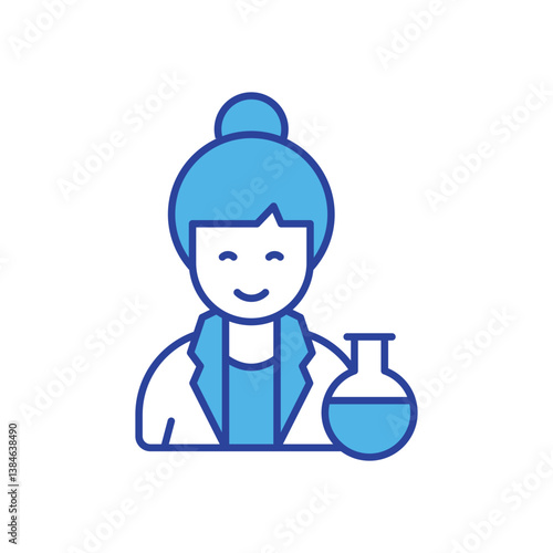 Scientist icon isolated on a white background. Vector illustration.