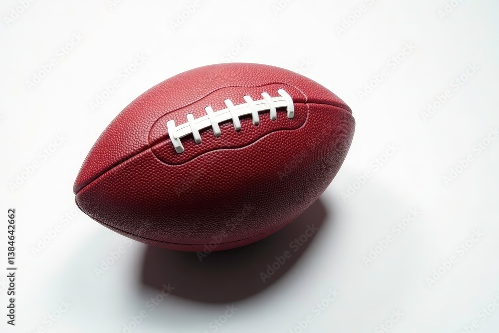 Overhead view of an american football on white , top view, item Overhead view of an american football on white , top view, item