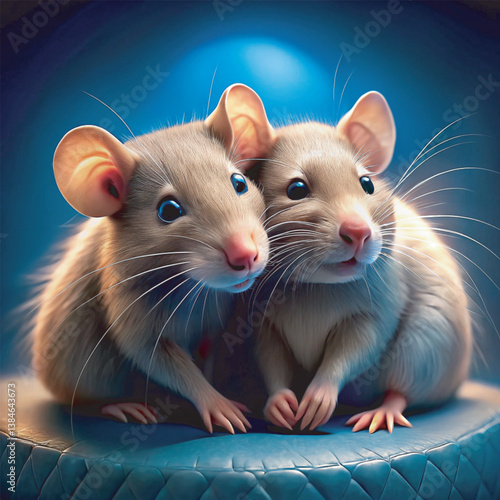 Two adorable pet rats sit closely together on a rich for National Pack Rat Day