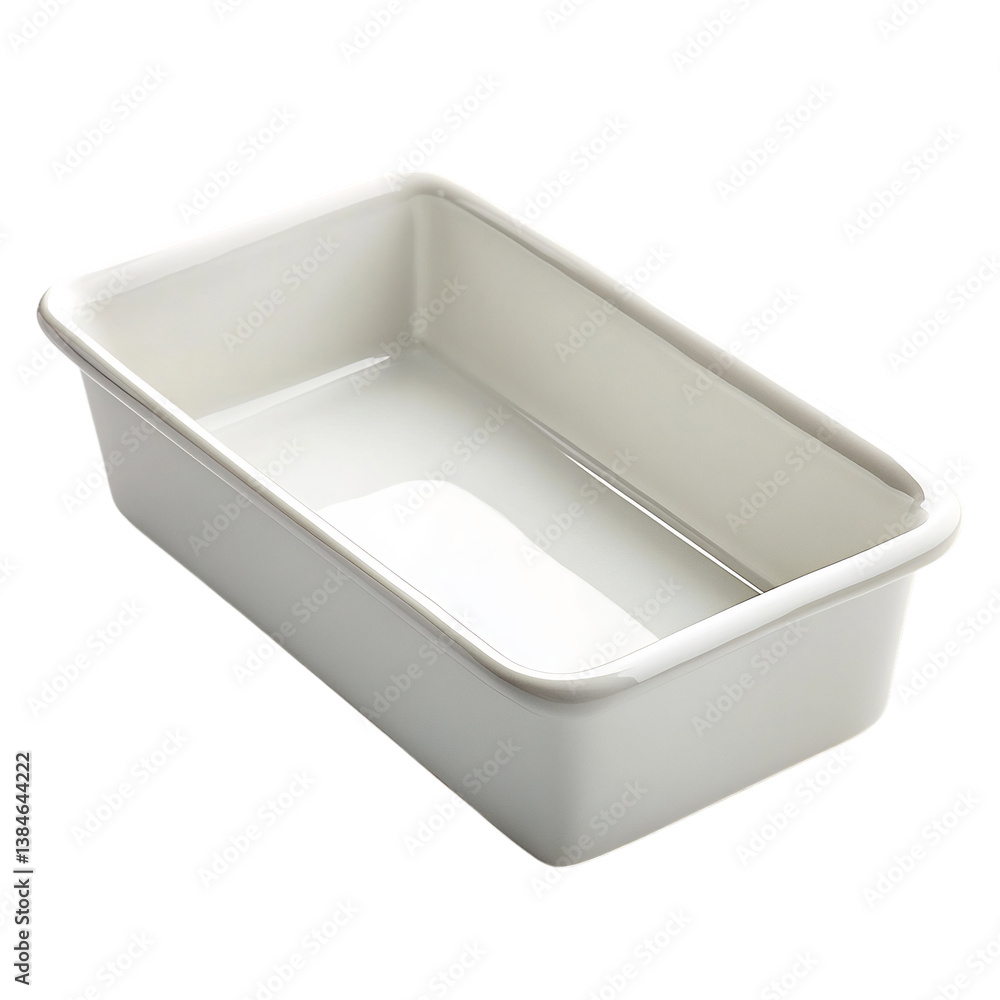 A Sleek Ceramic Loaf Pan with Polished Edges Isolated on Transparent Background A Sleek Ceramic Loaf Pan with Polished Edges Isolated on Transparent Background