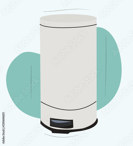  steel trash can with pedal, metal bin or container.