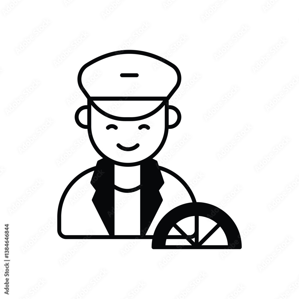 Driver icon isolated on a white background. Vector illustration. Driver icon isolated on a white background. Vector illustration.