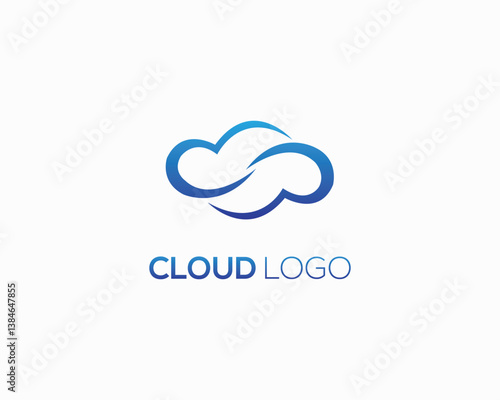 Cloud computing icon vector logo design concept template