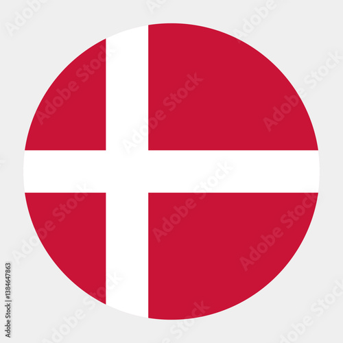 Free Download The flag of Denmark. Flag icon. Standard color. Round flag. Computer illustration. Digital illustration. Vector illustration. - GFXLoad