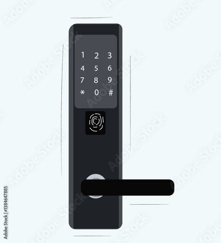 Modern digital door handle with Electronic lock,  electronic door 