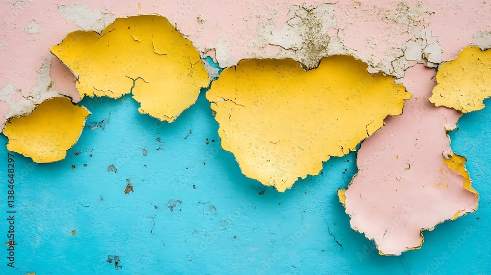 Obraz premium Peeling Paint with Pastel Colors, and Texture.