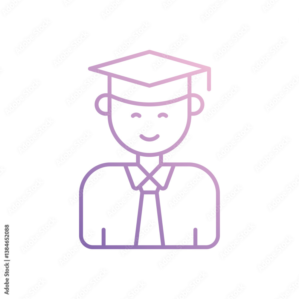 Student icon isolated on a white background. Vector illustration. Student icon isolated on a white background. Vector illustration.