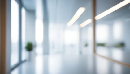 Modern office blurred into a dreamy scene. Modern blurred background photo for banner, poster or magazine and website background.