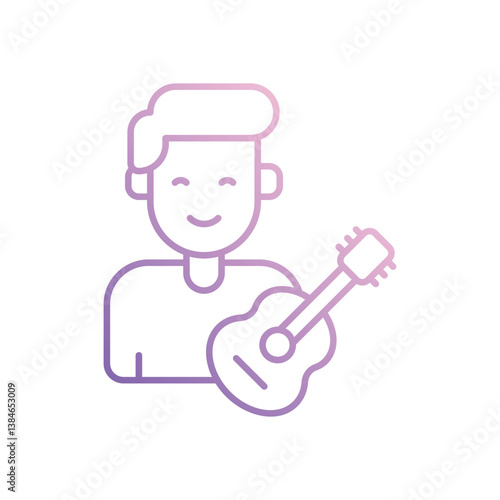 Musician icon isolated on a white background. Vector illustration.
