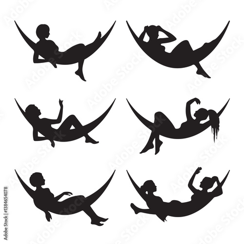 vector illustration of  hammock on the beach