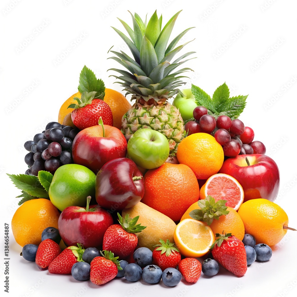 Fresh, ripe fruits and vegetables like red apples, green grapes, and juicy oranges offer a healthy, organic food choice. Fresh, ripe fruits and vegetables like red apples, green grapes, and juicy oranges offer a healthy, organic food choice.
