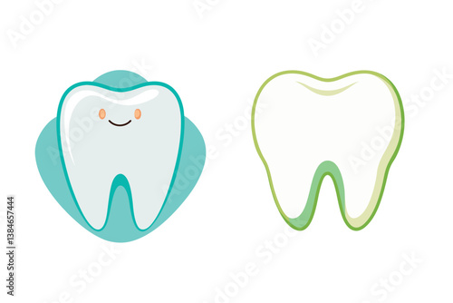 healthy white tooth on a white isolated background.eps