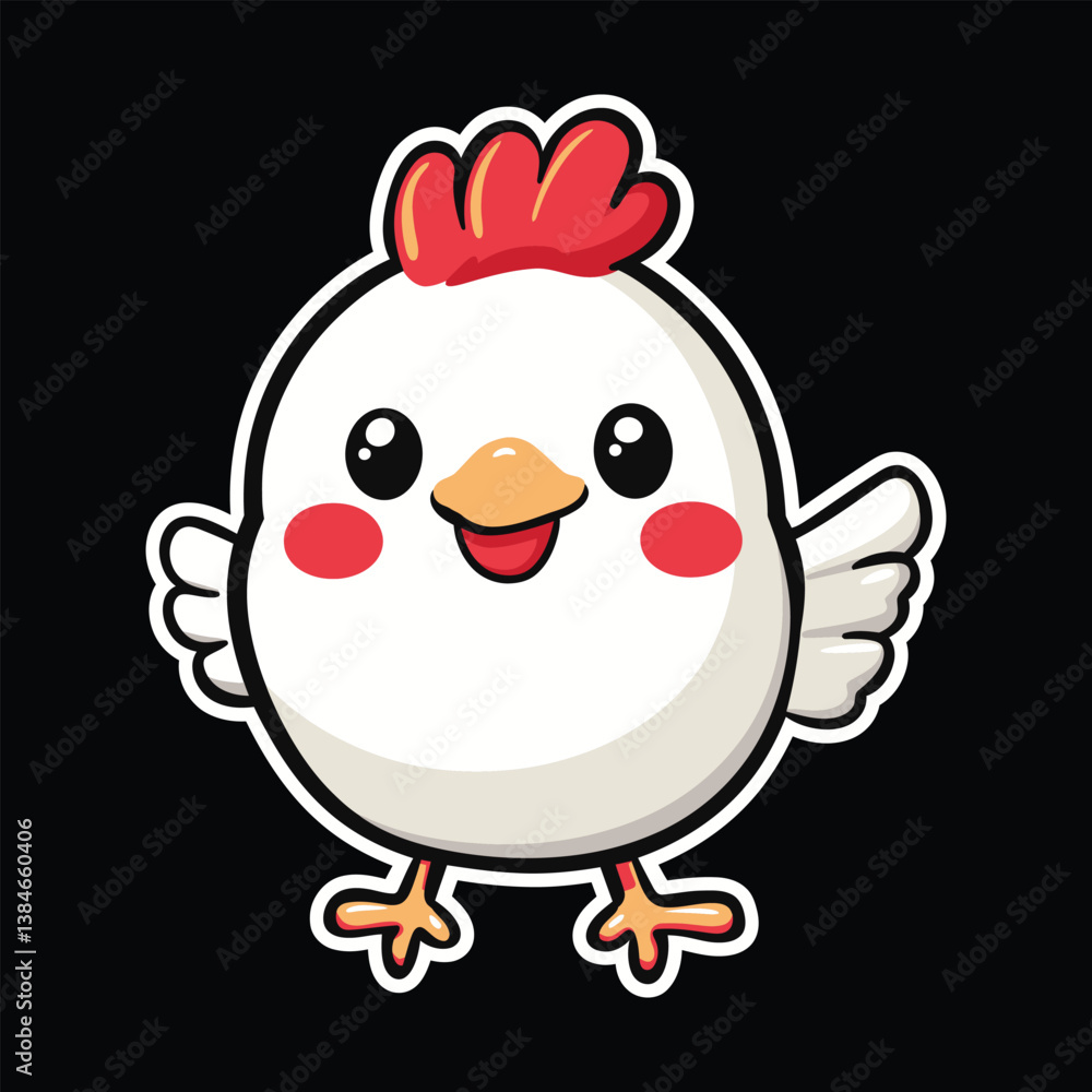 Cute Cartoon Chicken Illustration Cute Cartoon Chicken Illustration