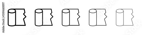 Bandage roll icons vectors set in different stroke lines
