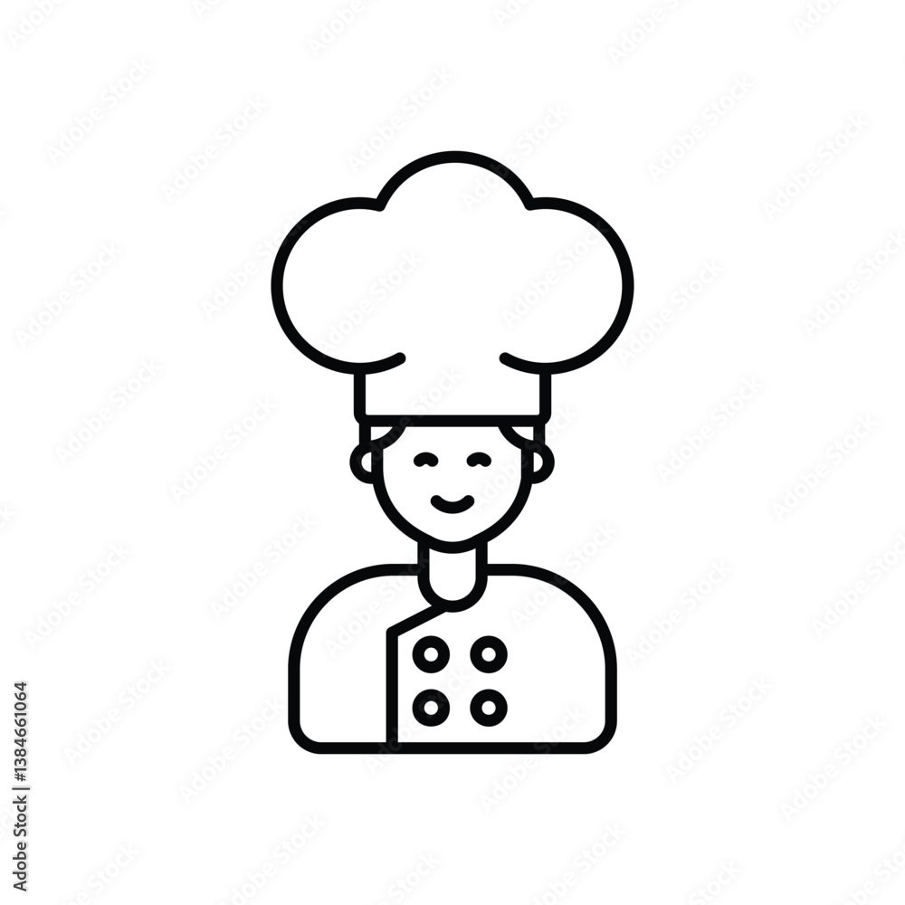 Chef icon isolated on a white background. Vector illustration. Chef icon isolated on a white background. Vector illustration.
