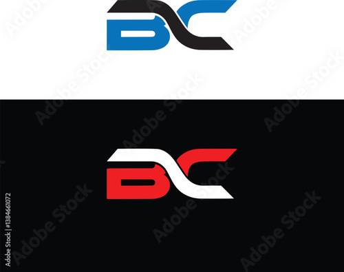 Letter BC creative monogram logo design concept vector template.