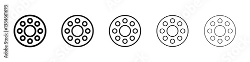 Car bearing icons vectors set in different stroke lines
