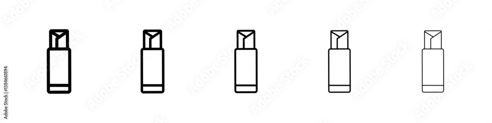 Chew gum icons vectors set in different stroke lines Chew gum icons vectors set in different stroke lines
